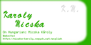 karoly micska business card