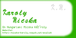 karoly micska business card